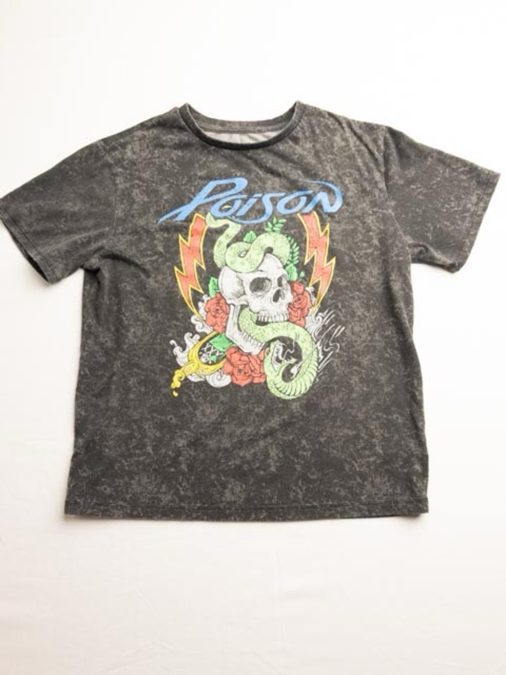 Poison Graphic Short Sleeve Tee in Washed Black